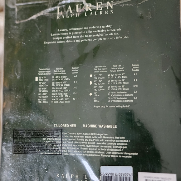 NEW Ralph Lauren Round Tablecloth-Ivory - Picture 4 of 6